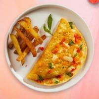 Western For The Best Omelette · Eggs, cooked as an omelette or scrambled eggs with potatoes, butter and jelly bagel or Engli...