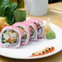 Spider Roll · Soft shell crab, krab†, green leaf, cucumber,. avocado, soybean paper, yamagobo.