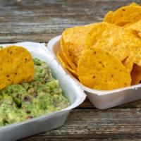 Large Chips & Guacamole · Fresh made guacamole with corn chips (for two)