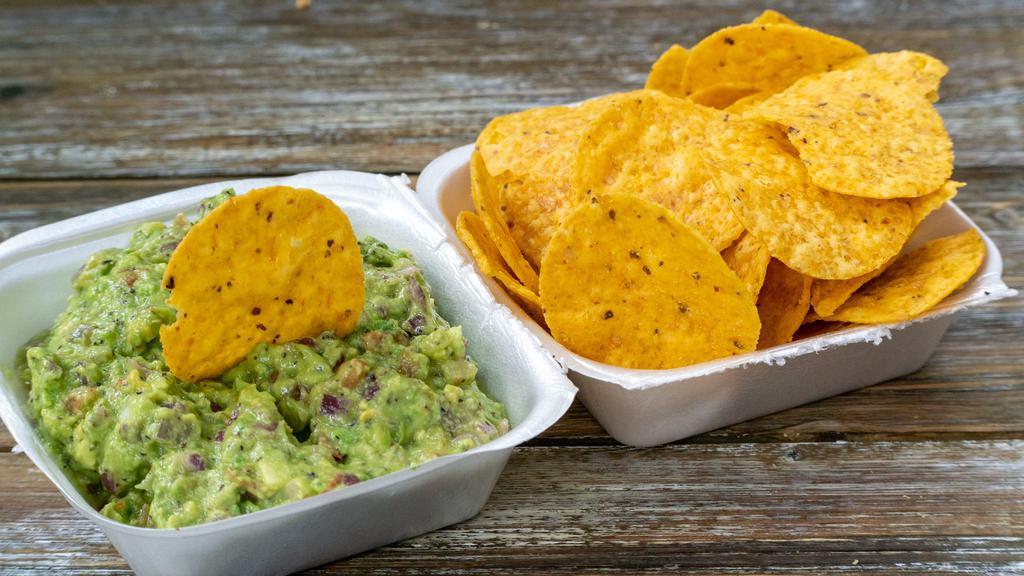 Large Chips & Guacamole · Fresh made guacamole with corn chips (for two)