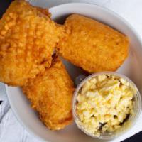 Fried Corn On Cob · With honey garlic butter.