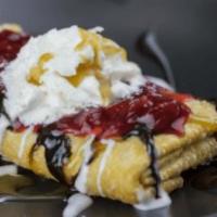 Fried Cheesecake  · Deep Fried Cheesecake topped with strawberries and chocolate