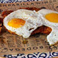Milanesa A Caballo · Classic Argentinean Style Breaded Milanese with Two Fried Eggs