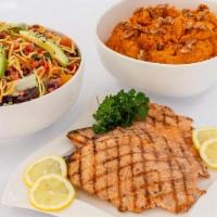 Grilled Salmon Family Meal For 6 · Fresh Caught Grilled Salmon, your choice of one of our Incredible Side Items, and one of our...