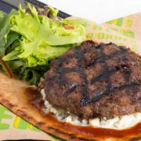 Bison Burger · Bison Beef Burger, Baby Greens, Blue Cheese Crumbles, BBW Horseradish Aioli
