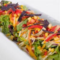 Southwest Salad** · Mixed Greens, Tomatoes, Cheese, Fresh Roasted Corn, Dried Cranberries, Golden Raisins, Torti...