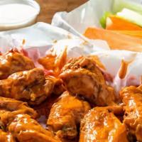 Wings Basket · Options- BBQ, Buffalo, Sweet Chili, Honey Hot, Lemon Pepper, Plain.