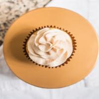 Sinful Caramel · Our vanilla bean cake with caramel buttercream and garnished with sea salt.
