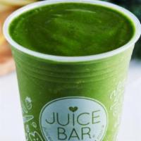 Greens · Superfoods spinach, kale, pineapple, and banana, with lemon, apple juice, with a coconut mil...