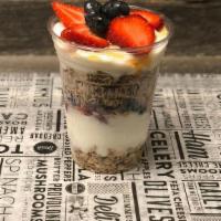 Roasted Granola Parfait · lowfat yogurt, blueberries, strawberries, wildflower honey