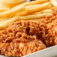 Chicken Tenders Meal X15 · 15  large chicken tenders served with seasoned french fries and choice of sauce