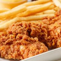 Chicken Tender Combo X9 · 9 large chicken tenders served with seasoned french fries and choice of sauce