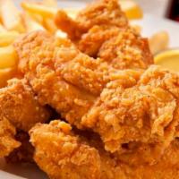 Kid'S Chicken Tenders · Served with fries.