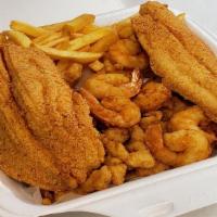 Combo 5 · Your choice of two fish, fried conch, and choice of side