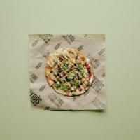 Southwest Snack Pizza · Roasted chicken, black bean and corn salsa, roasted onions, peppers, pepper jack and spicy m...