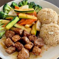 Hibachi Steak · Served with cabbage and fried rice with two sauces. select your choice of medium-rare medium...