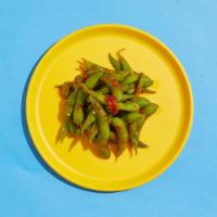 Spicy Edamame · Edamame coated in spicy sauce