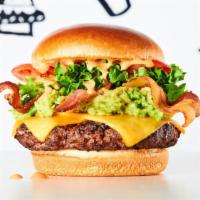 The Clyde Club · Charbroiled burger, bacon, cheddar cheese, avocado, lettuce, tomato & Sriracha ranch