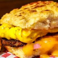 Original Breakfast Amber Biscuit · (choice of: grilled southern patty sausage . hickory bacon . crispy grilled pulled pork . fr...