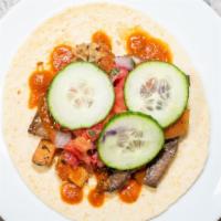 Farm-To-Taco · Locally sourced vegetables, simply roasted, with cucumber, pico de gallo, chipotle tomatillo...