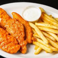 Anchor Bar Chicken Tenders · Fresh chicken tenders breaded in house and fried until golden brown. Tossed in your choice o...