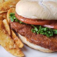 Buffalo Chicken Sandwich · Fried chicken breast tossed in Original (Medium) Anchor Bar Wing Sauce topped with lettuce, ...