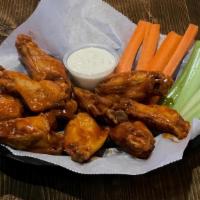 10 Wings · Served with Celery & Carrots & Ranch or Blue Cheese.