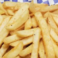 French Fries · Potatoes fried golden crispy.