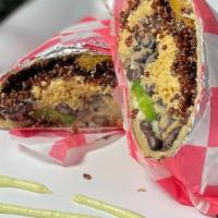 Wrap Supreme · Shredded chicken, red Quinoa, black beans, sweet plantains, shredded white cheese and jalape...