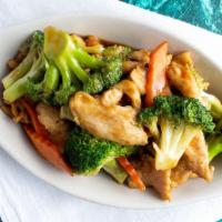 Chicken With Broccoli · Served with ham fried rice or steamed white rice.