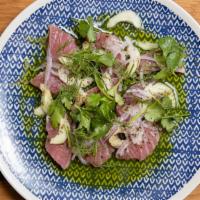 Agua Chile Verde · Che'f favorite mexican Ceviche, raw Ahi Tuna is sliced topped with lime juice, cucumbers, re...