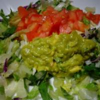 Guaco Salad · Guacamole, lettuce and tomatoes.