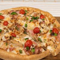 Ranch Style Chicken  · Sarpino's traditional pan pizza baked to perfection and topped with creamy ranch, tender gri...