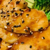 Chicken Teriyaki · Grilled chicken breast with teriyaki sauce.