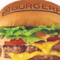 Burgerfi Cheeseburger · All-Natural Angus Beef Free of Hormones, Steroids, and Antibiotics, American Cheese, Lettuce...