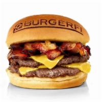 Ultimate Bacon Cheeseburger · Double All-Natural Angus Beef Free of Hormones, Steroids, and Antibiotics, Double American C...