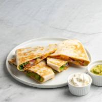 Veggies Quesadilla · Spinach, onions, tomato, bel pepper and cheddar cheese.