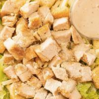 Chicken Caesar Salad · Chicken breast, provolone cheese, parmesan cheese, romaine lettuce and croutons comes with a...