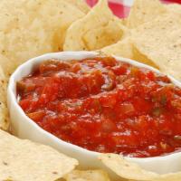 Chips & Salsa · Fresh fried tortilla chips made to order and served with a side of homemade salsa.