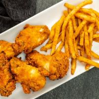 Spicy Wings / Alitas De Pollo Picantes  · Five (5) Large and delicious pieces of spicy and crispy chicken wings. / Cinco (5) piezas gr...