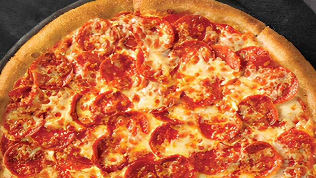 Pepperoni Melt Pizza (Small, 6 Slices) · Extra pepperoni and extra cheese.
