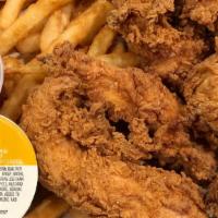 Chicken Tender Dinner (5 Pcs) · Chicken is seasoned with lemon pepper and comes  with ketchup, your choice of side, and a dr...