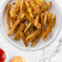 Frenched Up Fries · Idaho potato fries cooked until golden brown and garnished with salt.