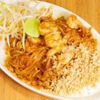 Pad Thai · Meat selections with thin rice noodle, bean sprout, egg, chieve, with bean sprout, lime, and...