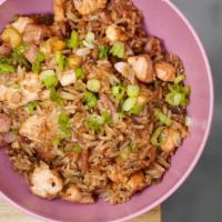 Jade Rice · Special fried rice with green onions, ginger, garlic, bacon, smoked ham, bean sprouts, baby ...