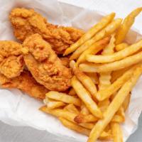 Tender Basket (Large) · 6 breaded tenders with fries, served with your choice of side sauce