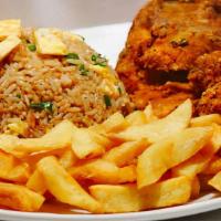 Mostrito  · PERUVIAN FRIED CHICKEN, FRENCH FRIES, FRIED RICE AND SALAD