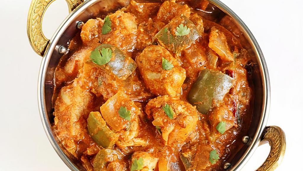 Chicken Kadahi With Rice · Chicken Karahi or Chicken Kadai is a spicy, homestyle chicken curry with fragrant spices and fresh ginger