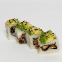 Caterpillar Roll · Eel with avocado, sweet sauce, sesame seeds.