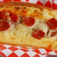 Pizza Hotdog · 100% Beef  Hotdog topped with Pepperoni and shredded Cheese